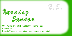 narcisz sandor business card