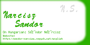 narcisz sandor business card